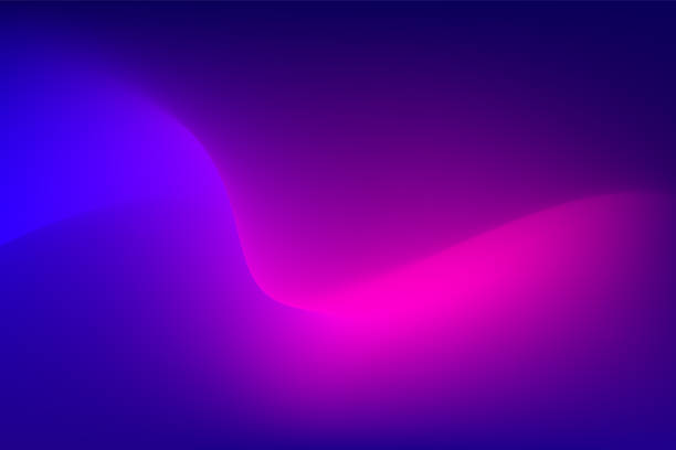 青の背景に抽象的なレッドライト トレイル - 紫点のイラスト素材／クリップアート素材／マンガ素材／アイコン素材