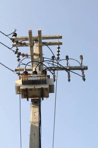 Photo of High-voltage electric substation.