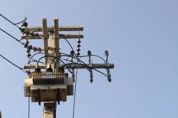 Photo of High-voltage electric substation.