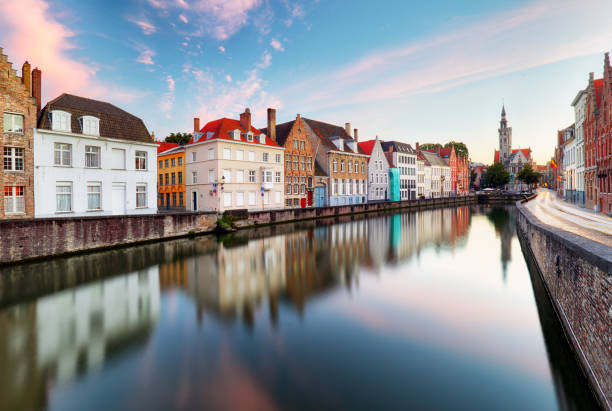istock Canals of Bruges, Belgium at sunset 958697254