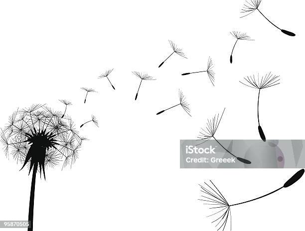 Blow Dandelion Vector Stock Illustration - Download Image Now - Blowing, Dandelion, Color Image