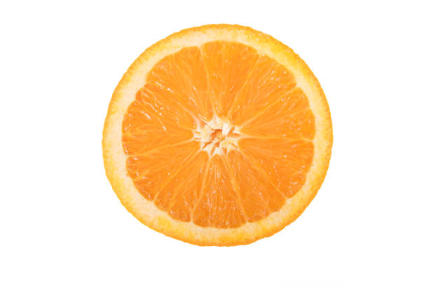 istock slice of orange isolated on white background. 958707184