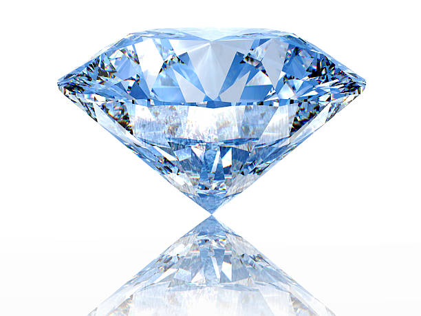 istock Close-up of a reflected diamond on a white background 95870760