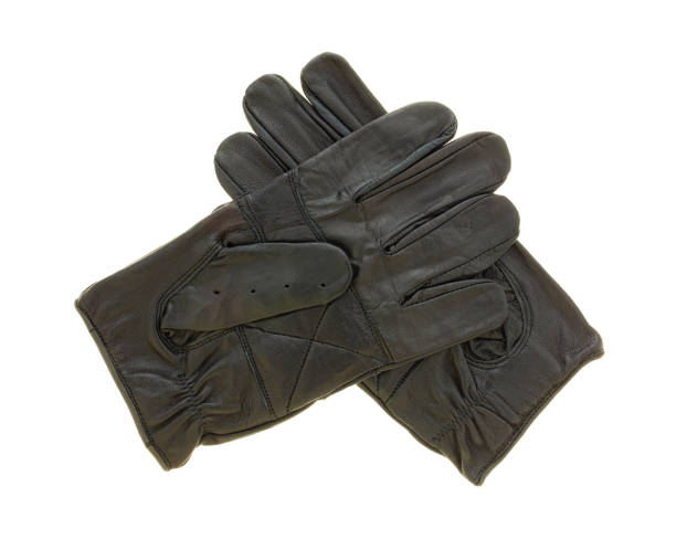 Leather driving gloves on a white background
