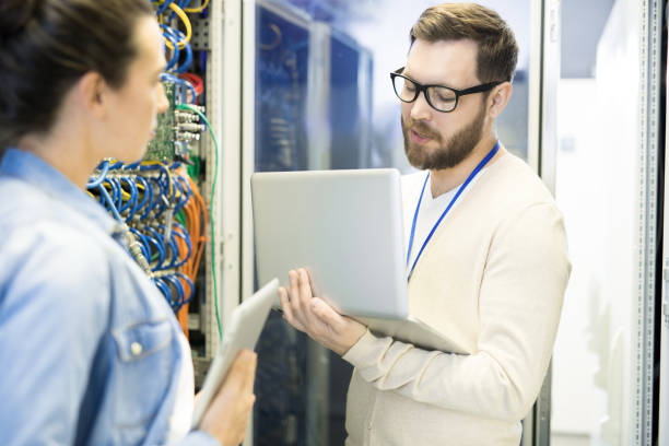 istock Brainstorming at Server Room of Mining Farm 958719034