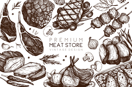Vector meat store design