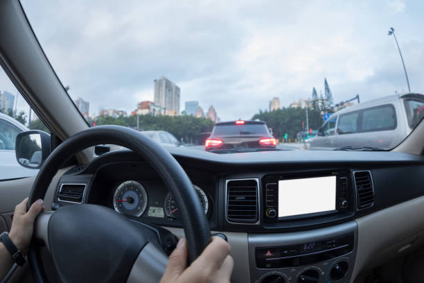 istock Driving car on city street 958720134