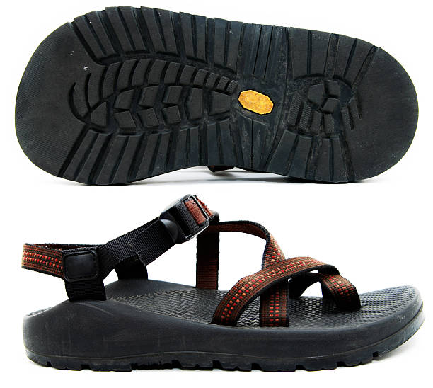 outdoor sandal display isolated
