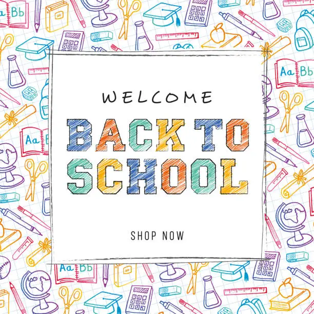 Vector illustration of Back To School Background for advertising, banners, leaflets and flyers