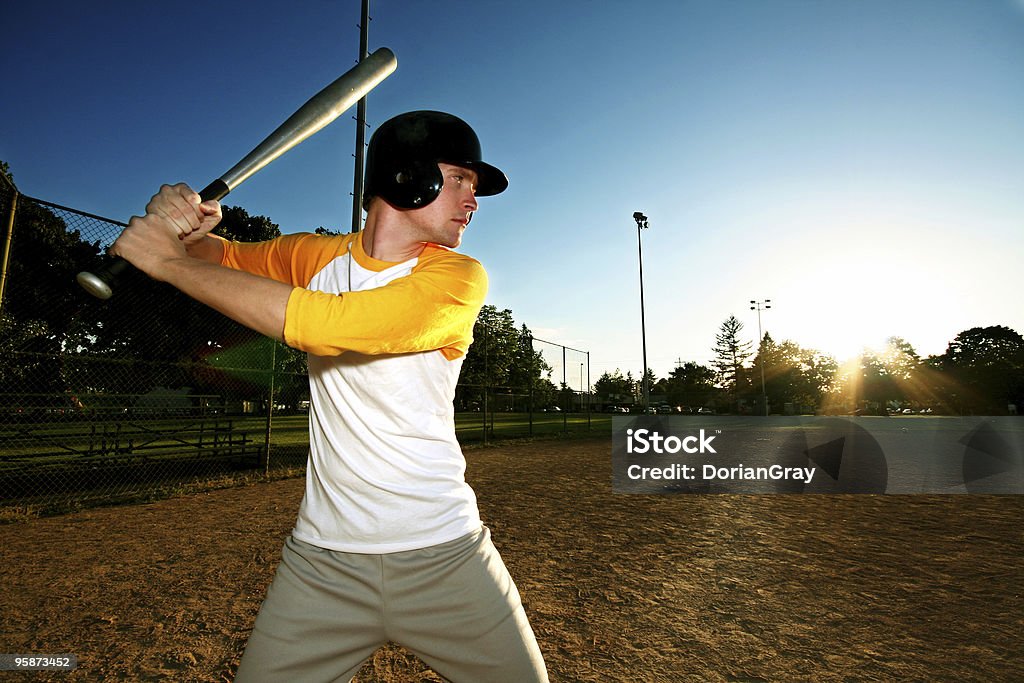 À la batte - Photo de Batte de baseball libre de droits