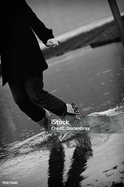 Splashy Stock Photo - Download Image Now - Autumn, Black And White, Boot