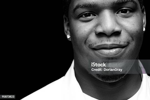 Pleased Stock Photo - Download Image Now - Black And White, Portrait, African-American Ethnicity