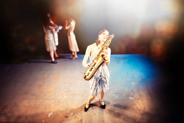 istock The lonely jazz solo on stage 958739278
