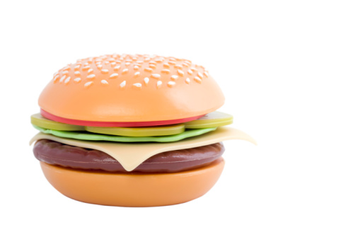 A plastic toy burger. Perfect for an 