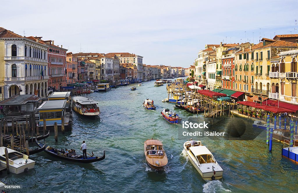 Grand Canal View of famous Grand Canal from Rialto bridge, Venice Architecture Stock Photo