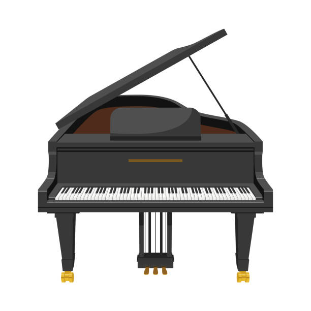 istock Vector illustration of a grand piano in cartoon style isolated on white background 958752674