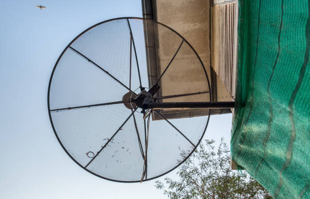 istock Satellite dish black install in house 958770524