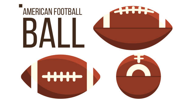 american football ball vektor. rugby-sport-geräten. andere ansicht. isolierte flache abbildung - football american football professional sport football player stock-grafiken, -clipart, -cartoons und -symbole