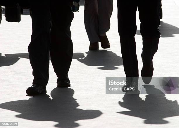 Businessmen On Their Way To The Office Stock Photo - Download Image Now - In Silhouette, Leaving, Men