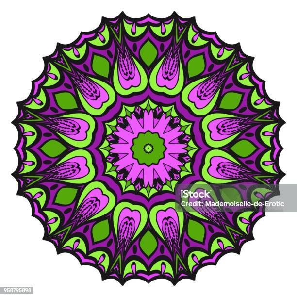 Flower Mandala Very Printable Decorative Elements Vector Illustration For Design Stock Illustration - Download Image Now