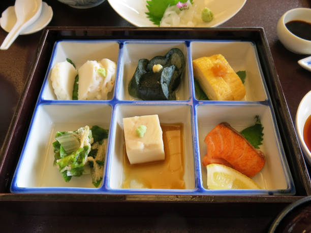 Bento box at breakfast in a ryokan