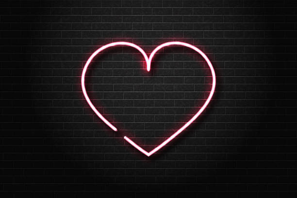 istock Vector realistic isolated neon sign of heart for decoration and covering on the wall background. Concept of love and romantic event. 958824556