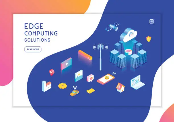 Vector illustration of Edge computing template