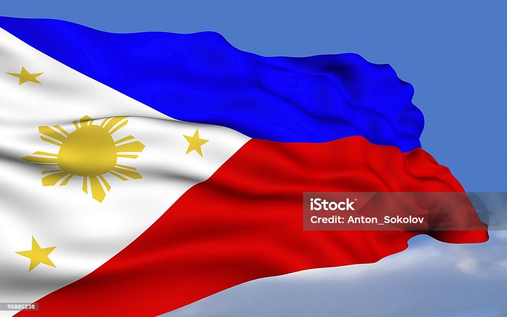 Philippines Flag  Color Image Stock Photo