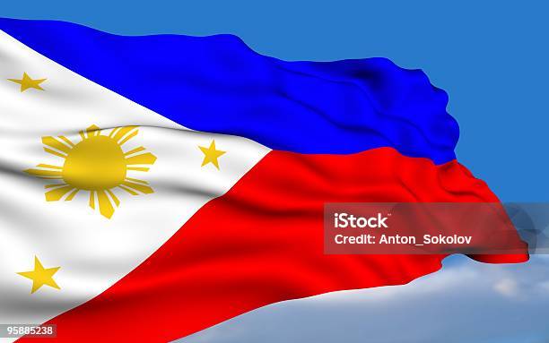 Philippines Flag Stock Photo - Download Image Now - Color Image, Horizontal, National Flag