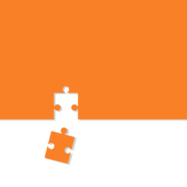 иллюстрация значка вектора головоломки с теневой плоской конструкцией - teamwork puzzle business skill stock illustrations