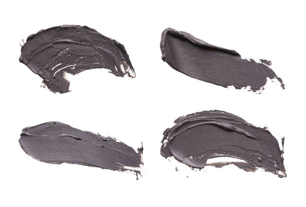 istock Blue clay facial mask smear on white isolated background 958859174