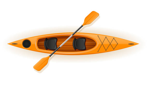 kayak from plastic for fishing and tourism vector illustration vector art illustration