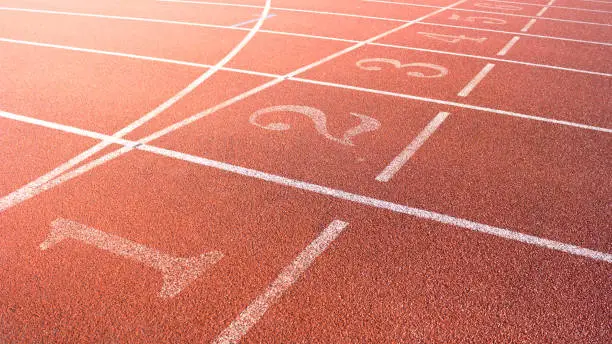 Numbers on an athletics racetrack