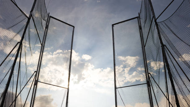 istock View of the sky between a safety net for sports competitions 958864046