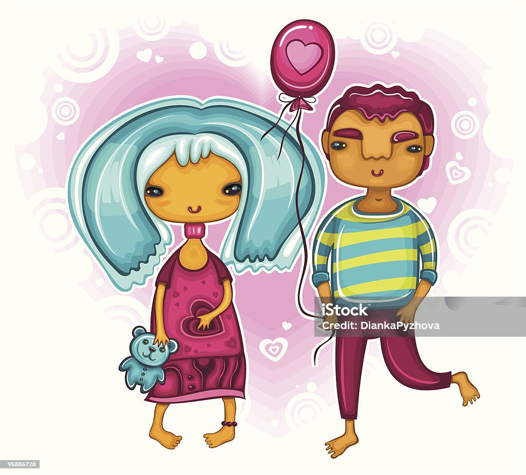 Casal Doce - Royalty-free Adolescente arte vetorial