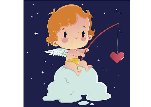 Vector illustration of Cupid at Work-2