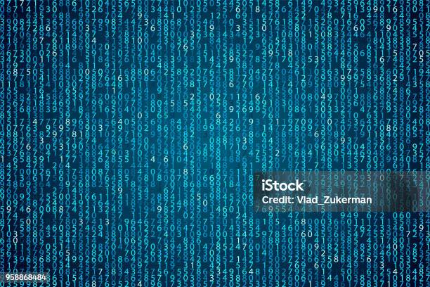 Abstract Blue Technology Background Element Binary Computer Code Stock ...