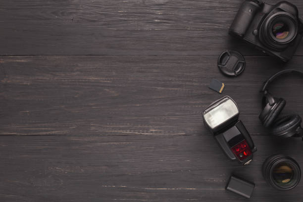 istock Diverse personal equipment for photographer 958869476
