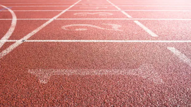 Numbers on an athletics racetrack