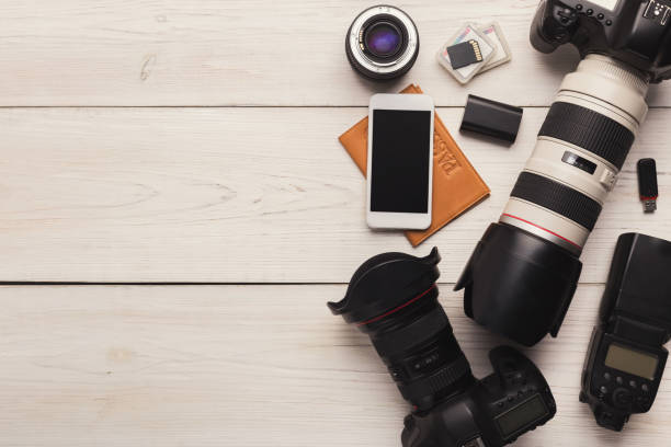 istock Diverse personal equipment for photographer 958871920