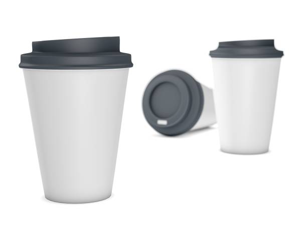 istock Paper blank coffee cups isolated on white mock up template illustration. 958879158