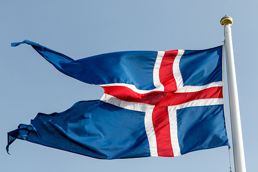 Stylized Icelandic flag.