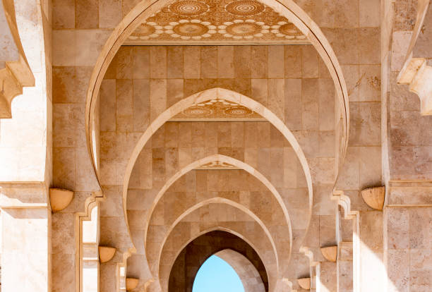 Detail of Decors of Hassan II Mosque in Casablanca Morocco Detail of Decors of Hassan II Mosque in Casablanca Morocco casablanca morocco stock pictures, royalty-free photos & images