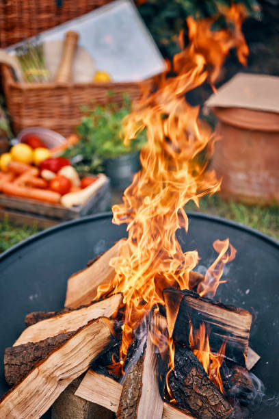 istock Making an Open Campfire for Outdoor Cooking 958883646