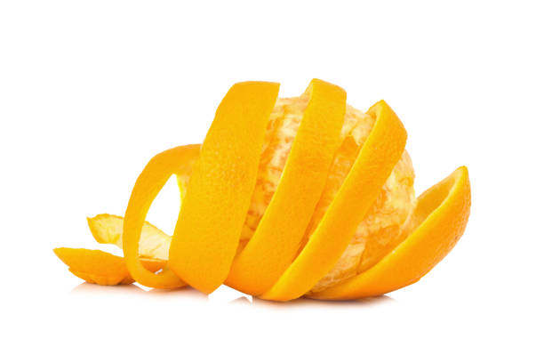 istock orange Spiral peel isolated on white background 958886048