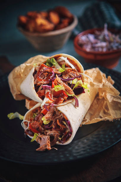 istock Homemade Pulled Pork Wrap with Coleslaw and Chili 958887852