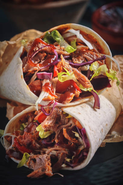 istock Homemade Pulled Pork Wrap with Coleslaw and Chili 958887894