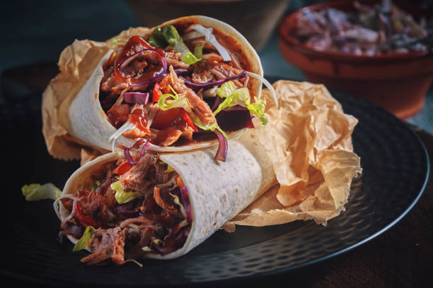 istock Homemade Pulled Pork Wrap with Coleslaw and Chili 958888298