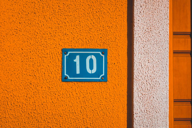 istock number 10 door sign in high contrasts 958895620