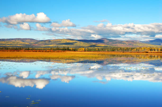 Beautiful Gravel Lake along the Klondike Highway.